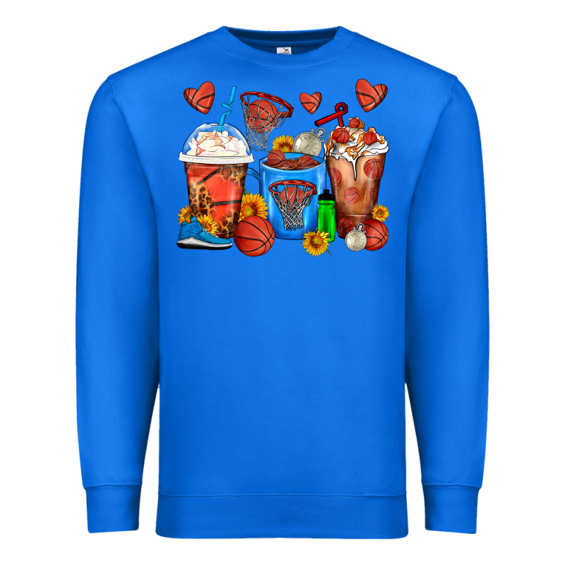 Basketball Coffee Cups Premium Sweatshirt by FaDigitalArtStudio | Teevron