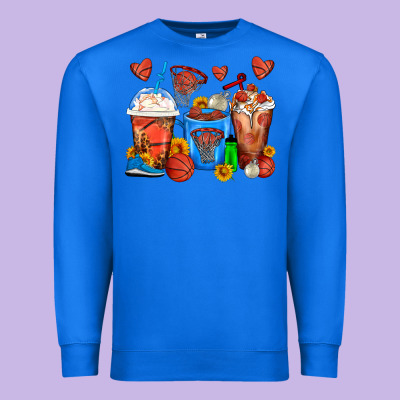 Basketball Coffee Cups Premium Sweatshirt Designed By Fadigitalartstudio