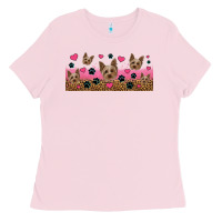 Bubblegum Pink yorkie dogs Ladies Tee - Jasminsmagicworld