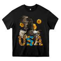 Black Western Usa Eagle Heavy Core Tee - LillyAllenDesigns