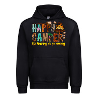 Black Happy Camper Be Happy Or Go Away Urban Hoodie - CowhideDigitalArt