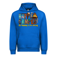 Cobalt Happy Camper Be Happy Or Go Away Urban Hoodie - CowhideDigitalArt