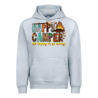 Heather Grey Happy Camper Be Happy Or Go Away Urban Hoodie - CowhideDigitalArt