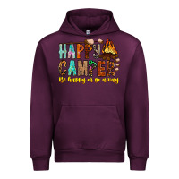 Mauve Wine Happy Camper Be Happy Or Go Away Urban Hoodie - CowhideDigitalArt