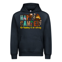 Navy Happy Camper Be Happy Or Go Away Urban Hoodie - CowhideDigitalArt