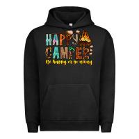 Pigment Black Happy Camper Be Happy Or Go Away Urban Hoodie - CowhideDigitalArt