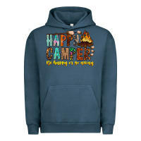 Pigment Midnight Navy Happy Camper Be Happy Or Go Away Urban Hoodie - CowhideDigitalArt