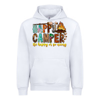 White Happy Camper Be Happy Or Go Away Urban Hoodie - CowhideDigitalArt