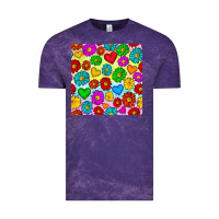 Cloud Purple Pride lgbtq flowers and hearts seamless pattern Vintage Tee - BundleAndBundleShop