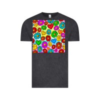Vintage Black Pride lgbtq flowers and hearts seamless pattern Vintage Tee - BundleAndBundleShop