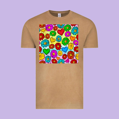 Pride Lgbtq Flowers And Hearts Seamless Pattern Vintage Tee Designed By Bundleandbundleshop