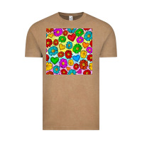 Vintage Coffee Pride lgbtq flowers and hearts seamless pattern Vintage Tee - BundleAndBundleShop