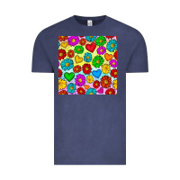 Vintage Denim Pride lgbtq flowers and hearts seamless pattern Vintage Tee - BundleAndBundleShop