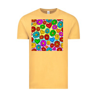 Vintage Mustard Pride lgbtq flowers and hearts seamless pattern Vintage Tee - BundleAndBundleShop