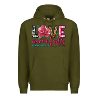 Army Green love never fails Premium Hoodie - OliviaCreatesArt