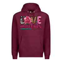 Burgundy love never fails Premium Hoodie - OliviaCreatesArt