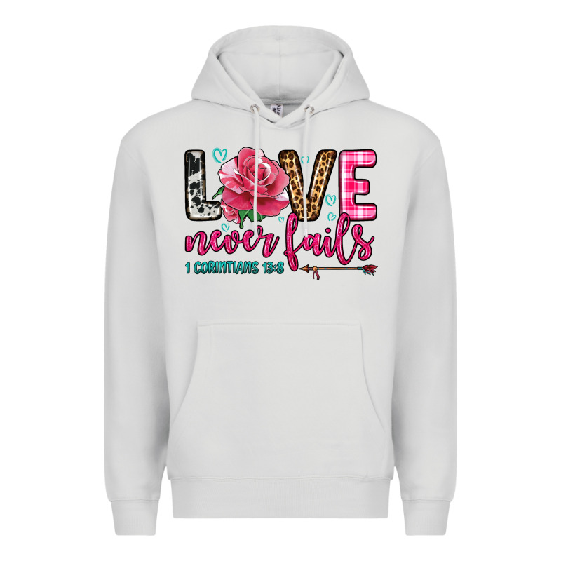 Love Never Fails Premium Hoodie by OliviaCreatesArt | Teevron