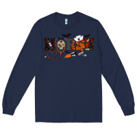 Navy Halloween Nurse Long Sleeve Tee - RanaPortraitStore