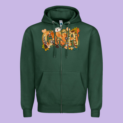Fall Cna Zipper Hoodie Designed By Cowgirlartshop