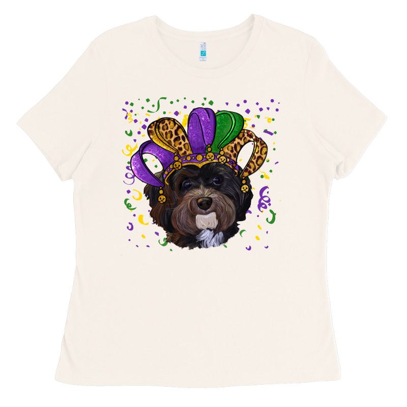 Mardi Gras Havanese Dog With Hat Ladies Tee by RanaPortraitStore | Teevron