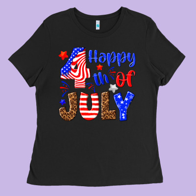 Happy 4th Of July Ladies Tee Designed By Nancycooperartshop