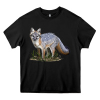 Black Gray Fox Heavy Core Tee - LillyAllenDesigns