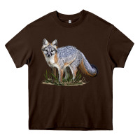 Chocolate Brown Gray Fox Heavy Core Tee - LillyAllenDesigns