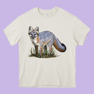 Gray Fox Heavy Core Tee Designed By Lillyallendesigns