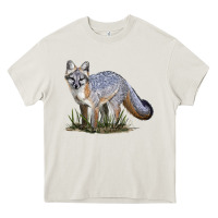 Cream Gray Fox Heavy Core Tee - LillyAllenDesigns