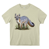 Mossy Gray Fox Heavy Core Tee - LillyAllenDesigns
