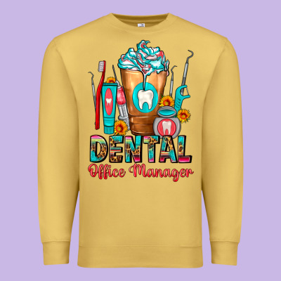 Dental Office Manager Cold Drink Frappe Premium Sweatshirt Designed By Fadigitalartstudio