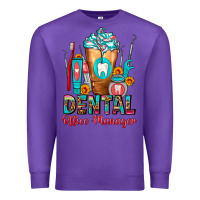 Purple Dental Office Manager cold drink frappe Premium Sweatshirt - FaDigitalArtStudio