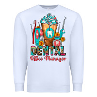 White Dental Office Manager cold drink frappe Premium Sweatshirt - FaDigitalArtStudio