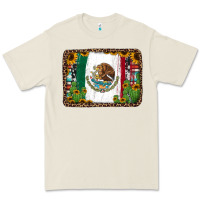 Bone mexican flag background with cactus and sunflower Premium Tee - Jasminsmagicworld