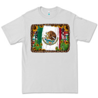 Dove Grey mexican flag background with cactus and sunflower Premium Tee - Jasminsmagicworld