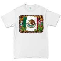 White mexican flag background with cactus and sunflower Premium Tee - Jasminsmagicworld