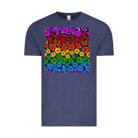 Vintage Denim Pride lgbtq flowers seamless pattern Vintage Tee - BundleAndBundleShop