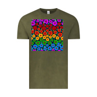 Vintage Olive Pride lgbtq flowers seamless pattern Vintage Tee - BundleAndBundleShop