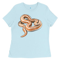 Baby Blue Rosy Boa Snake Illustrations Ladies Tee - LillyAllenDesigns