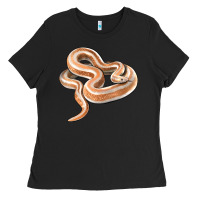 Black Rosy Boa Snake Illustrations Ladies Tee - LillyAllenDesigns