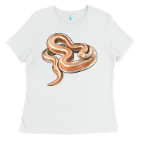 White Rosy Boa Snake Illustrations Ladies Tee - LillyAllenDesigns