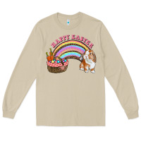 Mushroom Happy Easter Bunny And Egg Basket Rainbow Long Sleeve Tee - RanaPortraitStore
