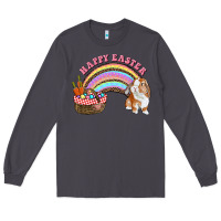 Smoke Happy Easter Bunny And Egg Basket Rainbow Long Sleeve Tee - RanaPortraitStore