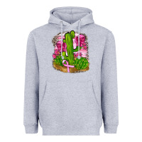 Heather Grey breast cancer cactus Heavyweight Hoodie - FaDigitalArtStudio