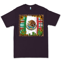 Plum mexican flag background with cactus and sunflower tumbler Premium Tee - Jasminsmagicworld