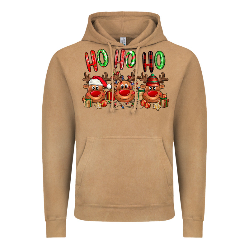 Ho Ho Ho Reindeer Vintage Hoodie by NancyCooperArtShop | Teevron
