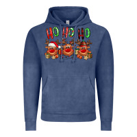 Vintage Denim Ho ho ho Reindeer Vintage Hoodie - NancyCooperArtShop