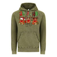 Vintage Olive Ho ho ho Reindeer Vintage Hoodie - NancyCooperArtShop