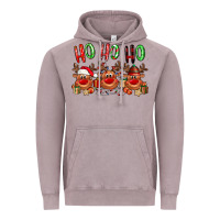 Vintage Zinc Ho ho ho Reindeer Vintage Hoodie - NancyCooperArtShop