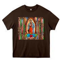 Chocolate Brown our lady of Guadalupe serape Heavy Core Tee - BarkalooDesign
